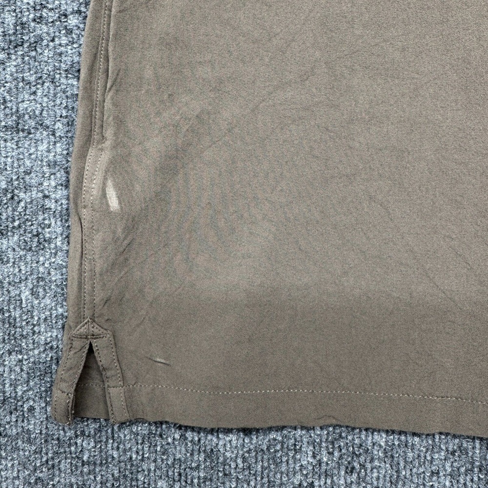 AllSaints Camp Men's 2XL Relaxed-Fit Short Sleeve Shirt Brown Solid Loop - Picture 10 of 12